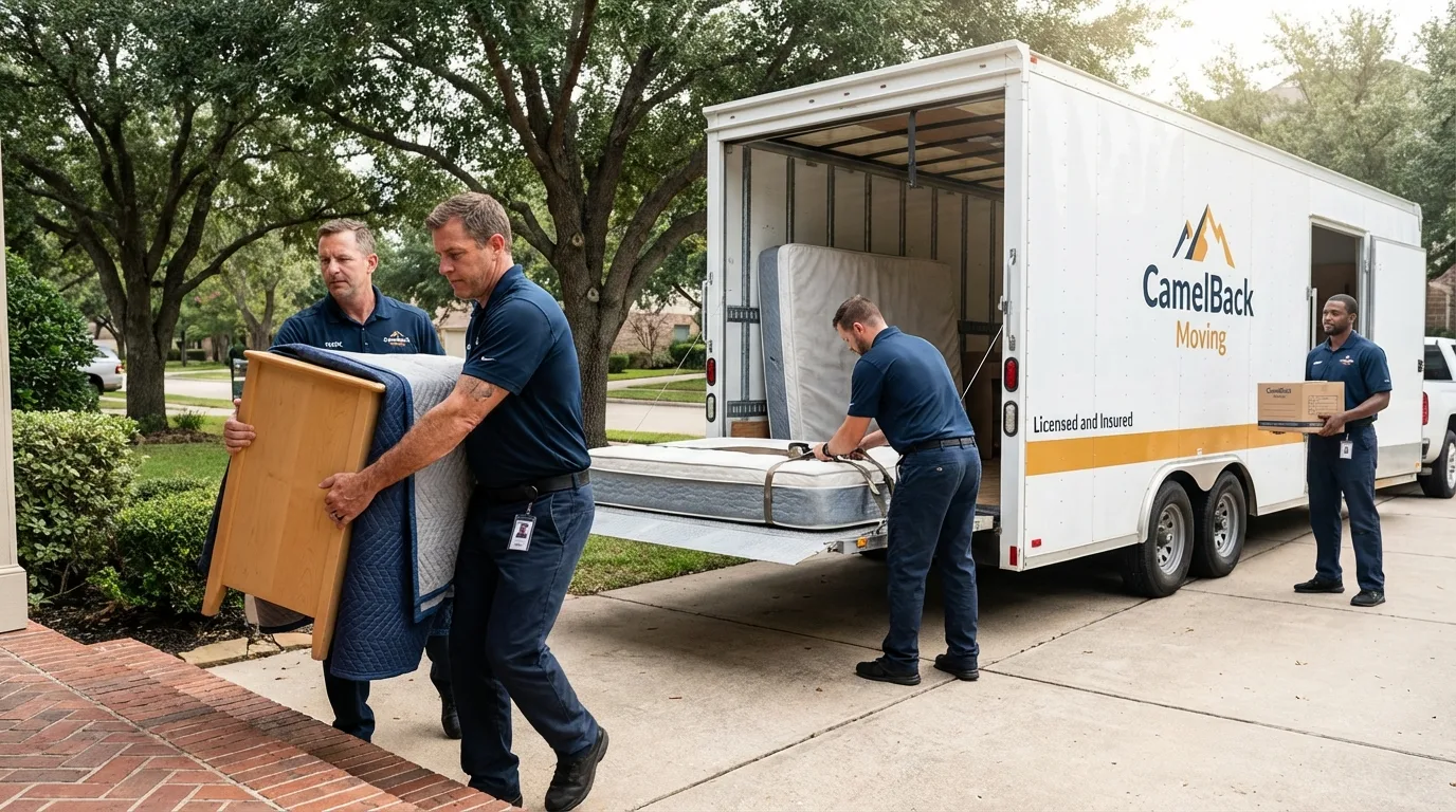 Crew loading residential truck for cross-state move from Mount Union, PA