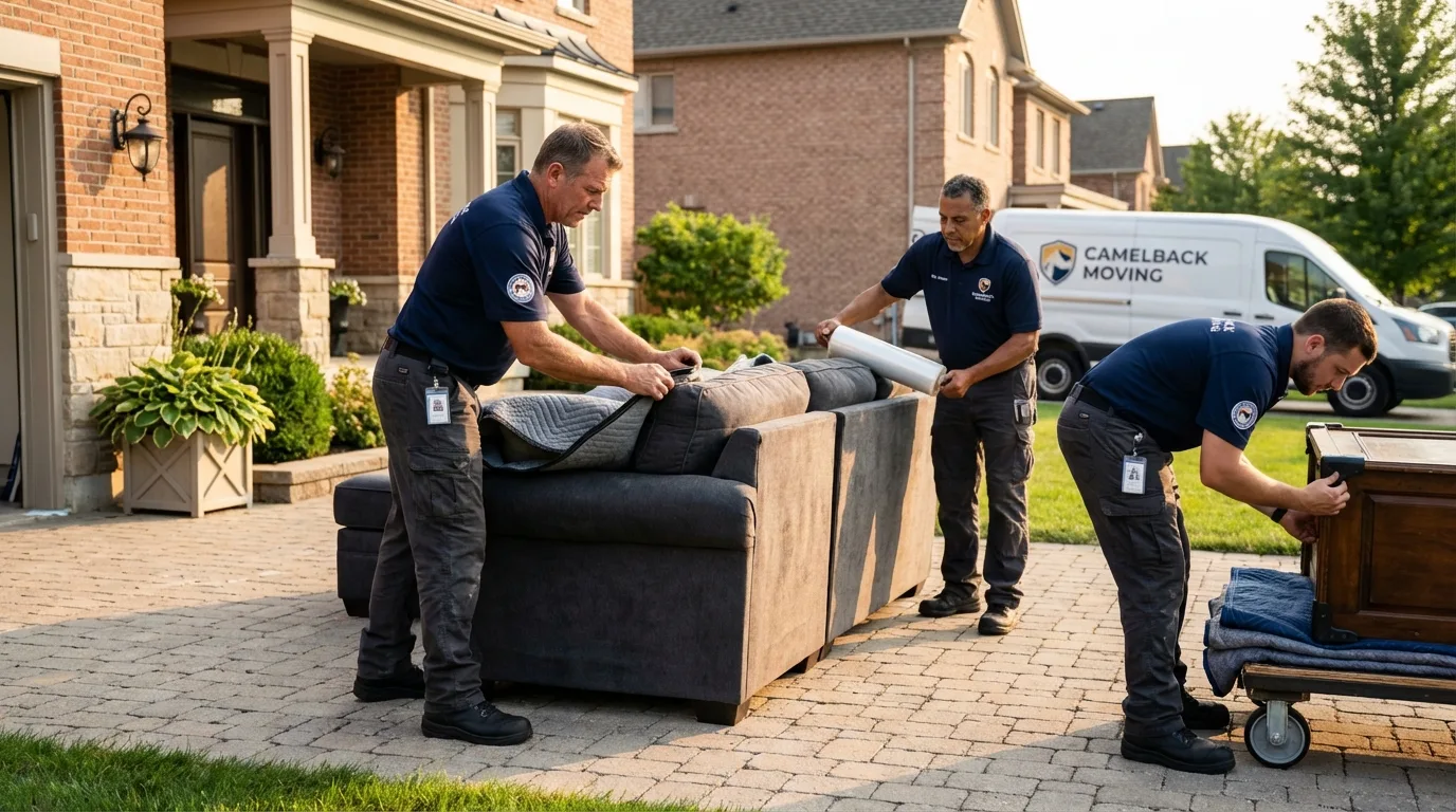 Large estate moving crew wrapping furniture in Mount Union, PA